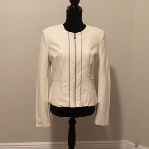 Bebe Moto  faux leather cream jacket size M